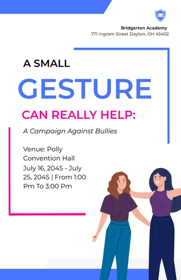 Free Modern Anti Bullying Poster Template to Edit Online