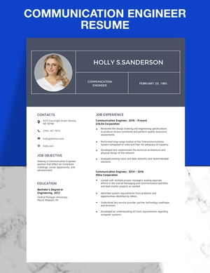 Communication Engineer Resume