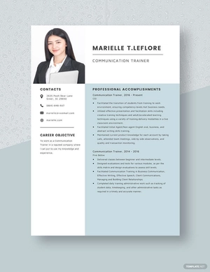 Communication Trainer Resume