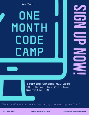 Free Coding Boot Camp Flyer Template to Edit Online
