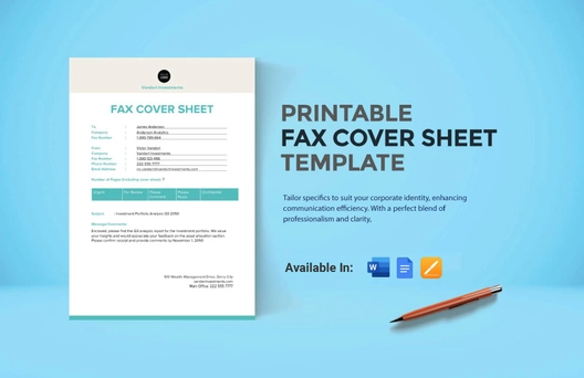Printable Fax Cover Sheet Template