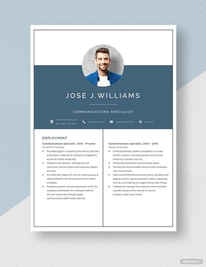 Communications Specialist Resume