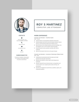 Computer Lab Attendant Resume