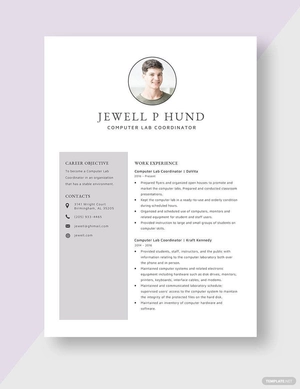 Computer Lab Coordinator Resume