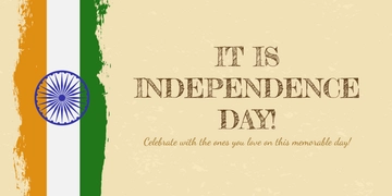 Free Grunge India Independence Day Banner Template to Edit Online
