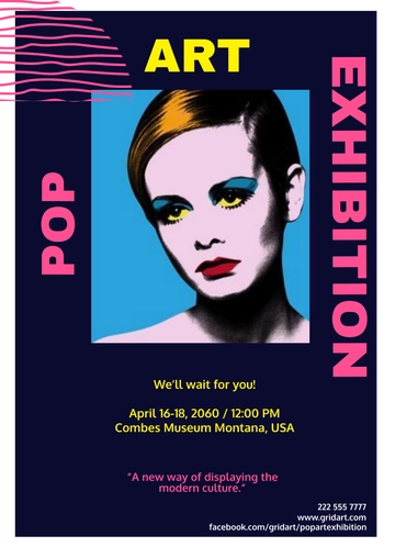 Free Pop Art Exhibition Flyer Template to Edit Online