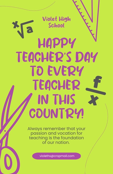 Free Modern Teacher's Day Poster Template to Edit Online
