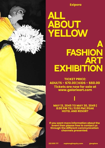 Free Fashion Art Exhibition Flyer Template to Edit Online