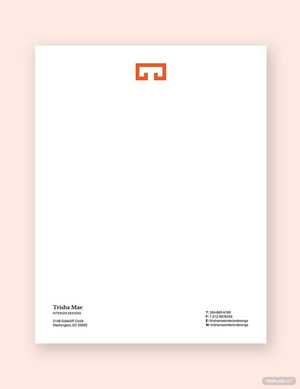 Interior Designer Letterhead Template