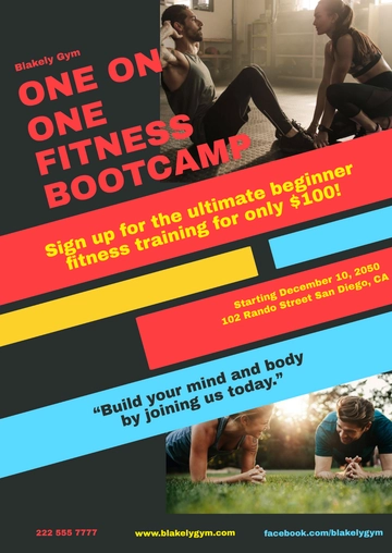 Free Personal Training Boot Camp Flyer Template to Edit Online