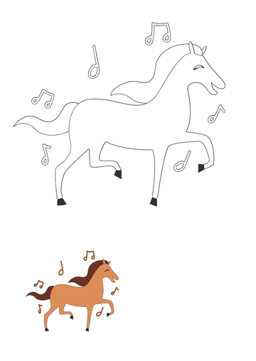 Free Dancing Horse Coloring Page Template to Edit Online