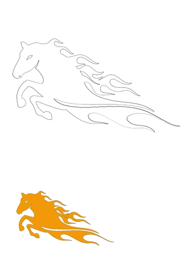 Free Flame Horse Coloring Page Template to Edit Online