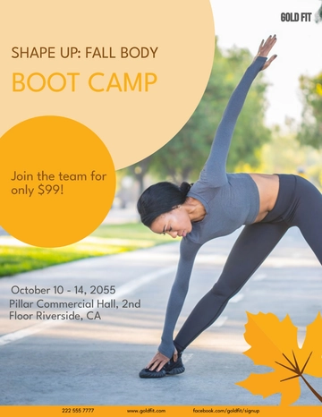 Free Fall Boot Camp Flyer Template to Edit Online