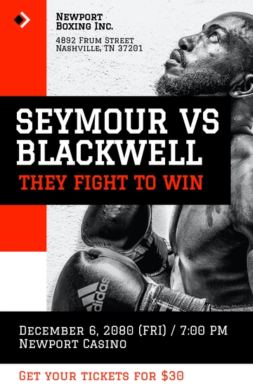 Free Boxing Promotion Poster Template to Edit Online