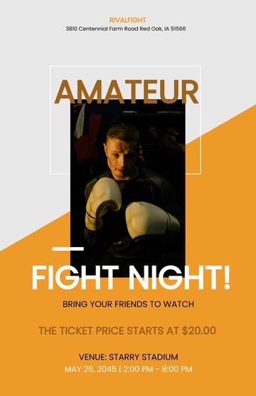 Free Cool Boxing Poster Template to Edit Online