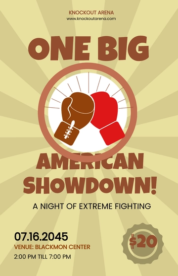 Free Retro Boxing Poster Template to Edit Online