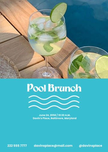 Free Pool Brunch Flyer Template to Edit Online