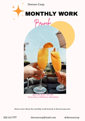 Free Work Brunch Flyer Template to Edit Online