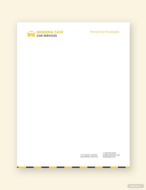 Taxi Letterhead Template