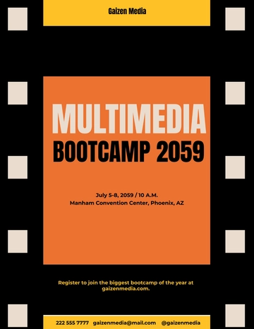 Free Multimedia Bootcamp Flyer Template to Edit Online
