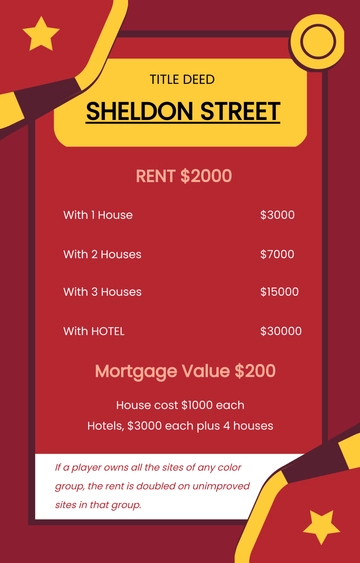 Free Monopoly Property Card Template to Edit Online