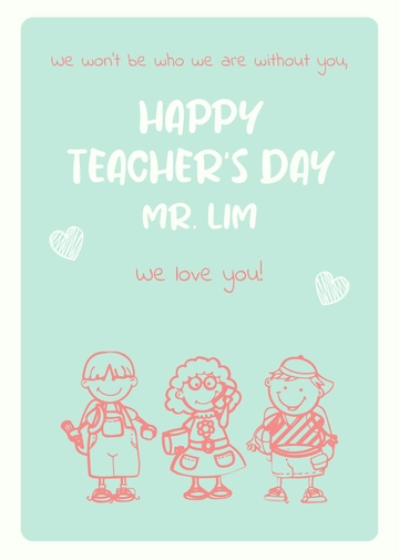 Free Happy Teacher's Day Card Template to Edit Online