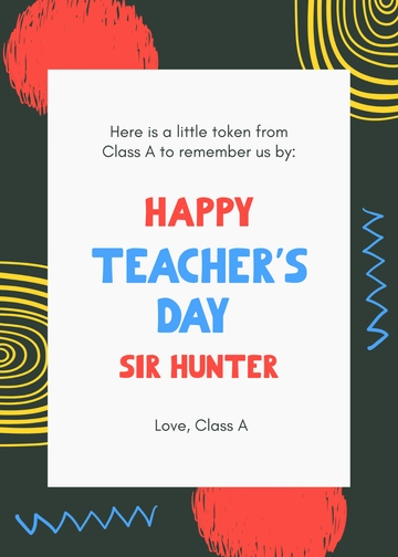 Free Teacher's Day Gift Card Template to Edit Online