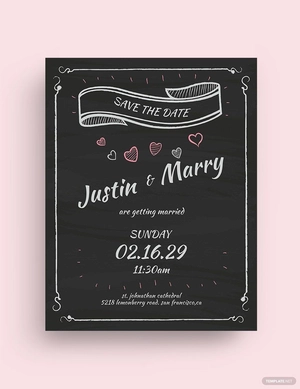 Chalk Board Fall Wedding Flyer Template