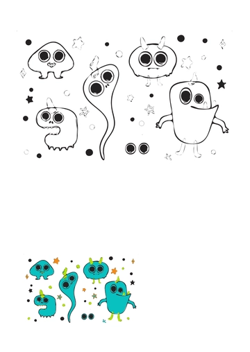 Free Monster Doodle Coloring Page Template to Edit Online