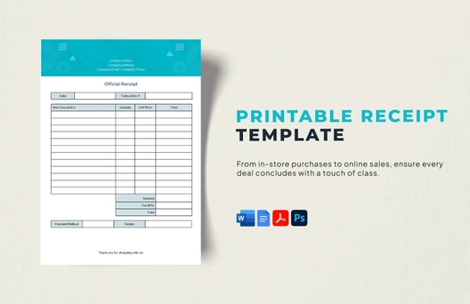 Printable Receipt Template