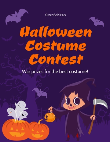 Free Halloween Costume Contest Flyer Template to Edit Online
