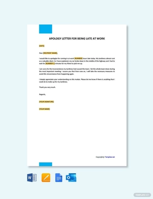 Apology Letter For Being Late At Work Template