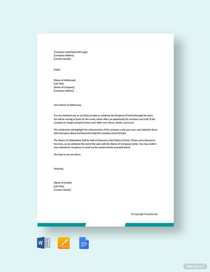 Celebration Letter Template