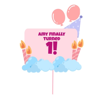 Free First Birthday Cake Topper Template to Edit Online