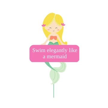 Free Mermaid Cake Topper Template to Edit Online