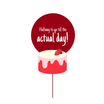 Free Half Birthday Cake Topper Template to Edit Online