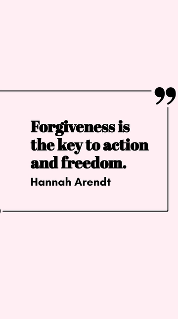 Free Hannah Arendt - Forgiveness is the key to action and freedom. Template to Edit Online