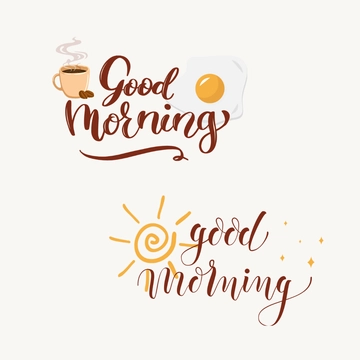 Free Good Morning Text Clipart Template to Edit Online