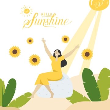 Free Good Morning Sunshine Clipart Template to Edit Online
