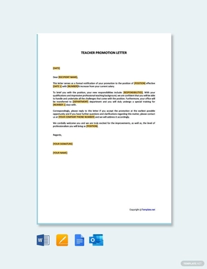Teacher Promotion Letter