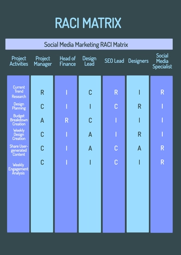 Free RACI Matrix Chart Template to Edit Online