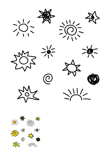 Free Sun Doodle Coloring Page Template to Edit Online