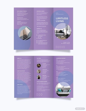 Condo Apartment Vacation Rental Tri-Fold Brochure Template