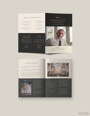Booklet Funeral Memorial Brochure Template