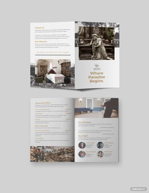 Burial Funeral Service Bi-Fold Brochure Template