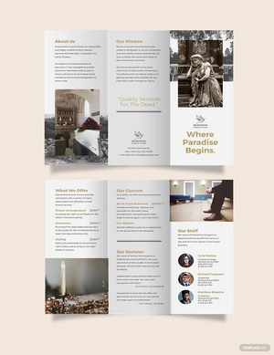 Burial Funeral Service Tri-Fold Brochure Template