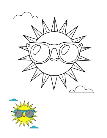 Free Happy Summer Coloring Page Template to Edit Online