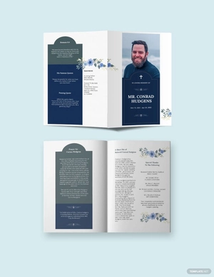 Catholic Burial Funeral Bi-Fold Brochure Template
