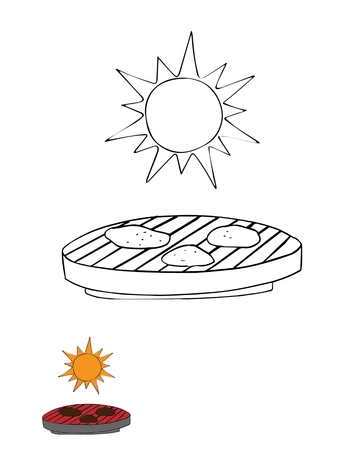 Free Summer Bbq Coloring Page Template to Edit Online