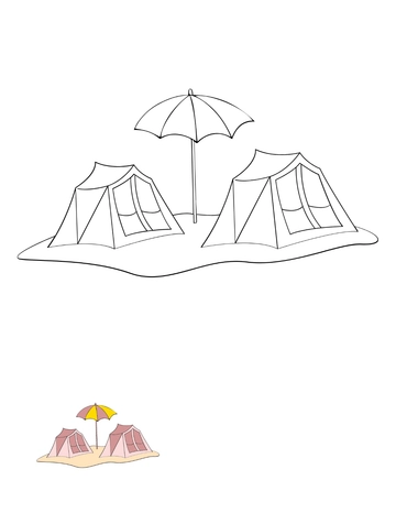 Free Summer Camp Coloring Page Template to Edit Online